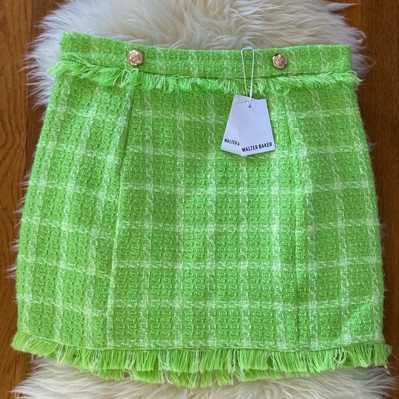 Walter Baker Tweed Knit Fringe Hem Laurette Mini Skirt - Picture 1 of 11